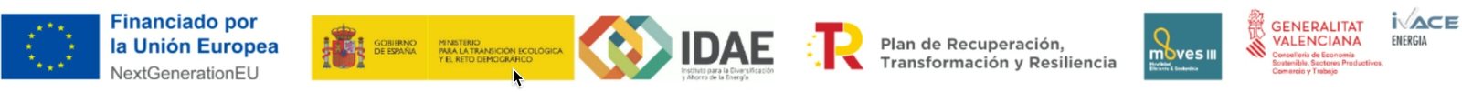 Financiado por la Unión Europea – NextGenerationEU, Gobierno de España, IDAE, Plan de Recuperación, MOVES III, Generalitat Valenciana, IVACE
